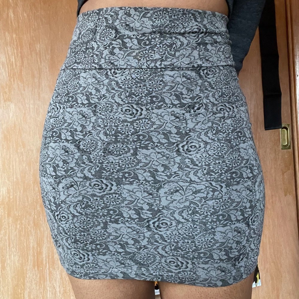 Lace Print Skirt